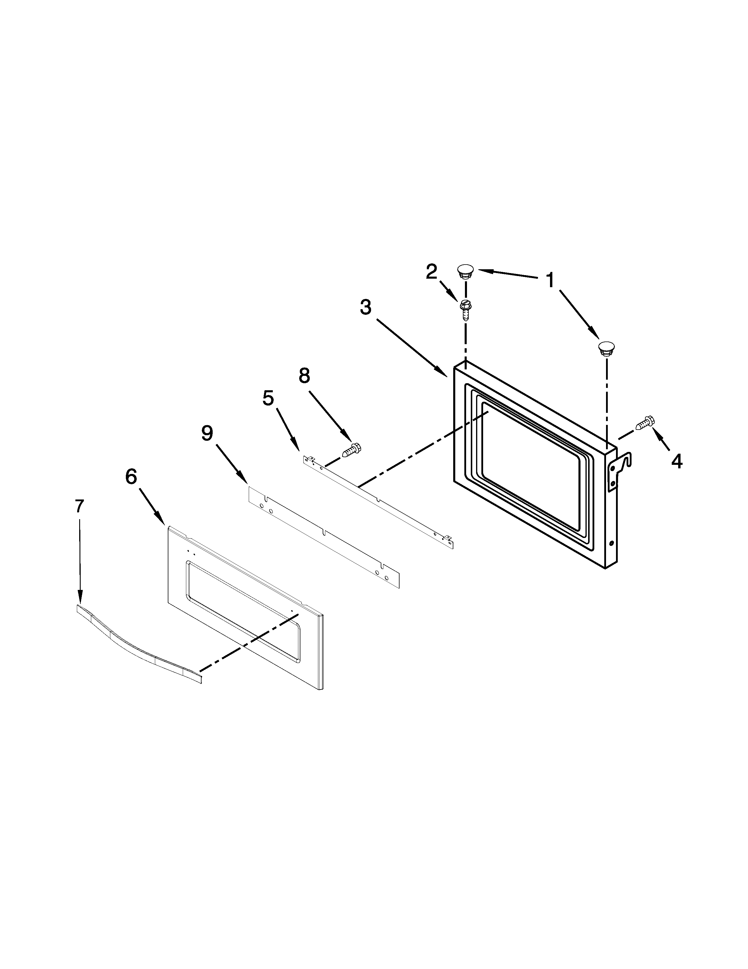 Microwave door parts