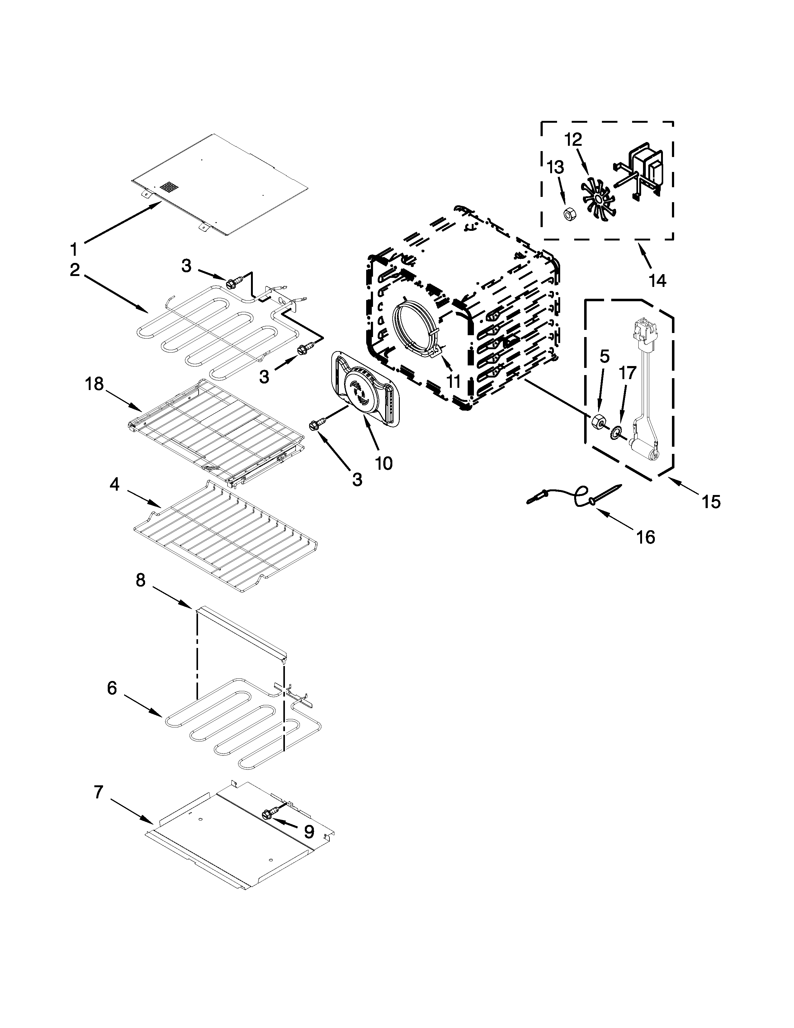 Internal oven parts