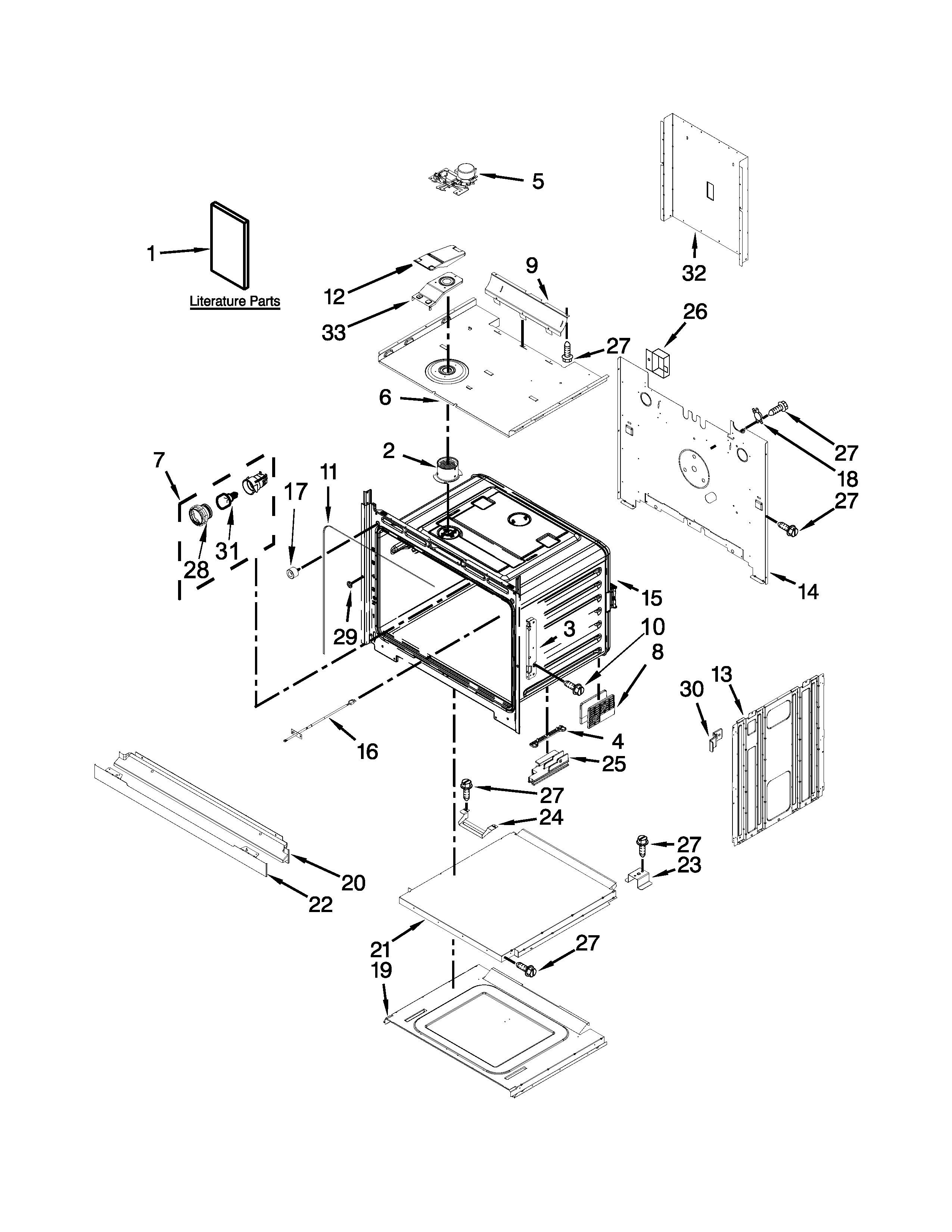 Lower oven parts