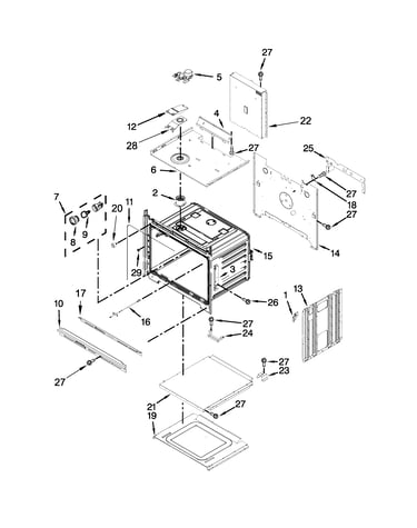 Upper oven parts