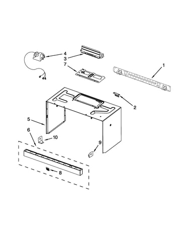Cabinet and installation parts