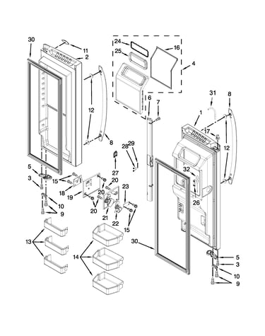Refrigerator door parts