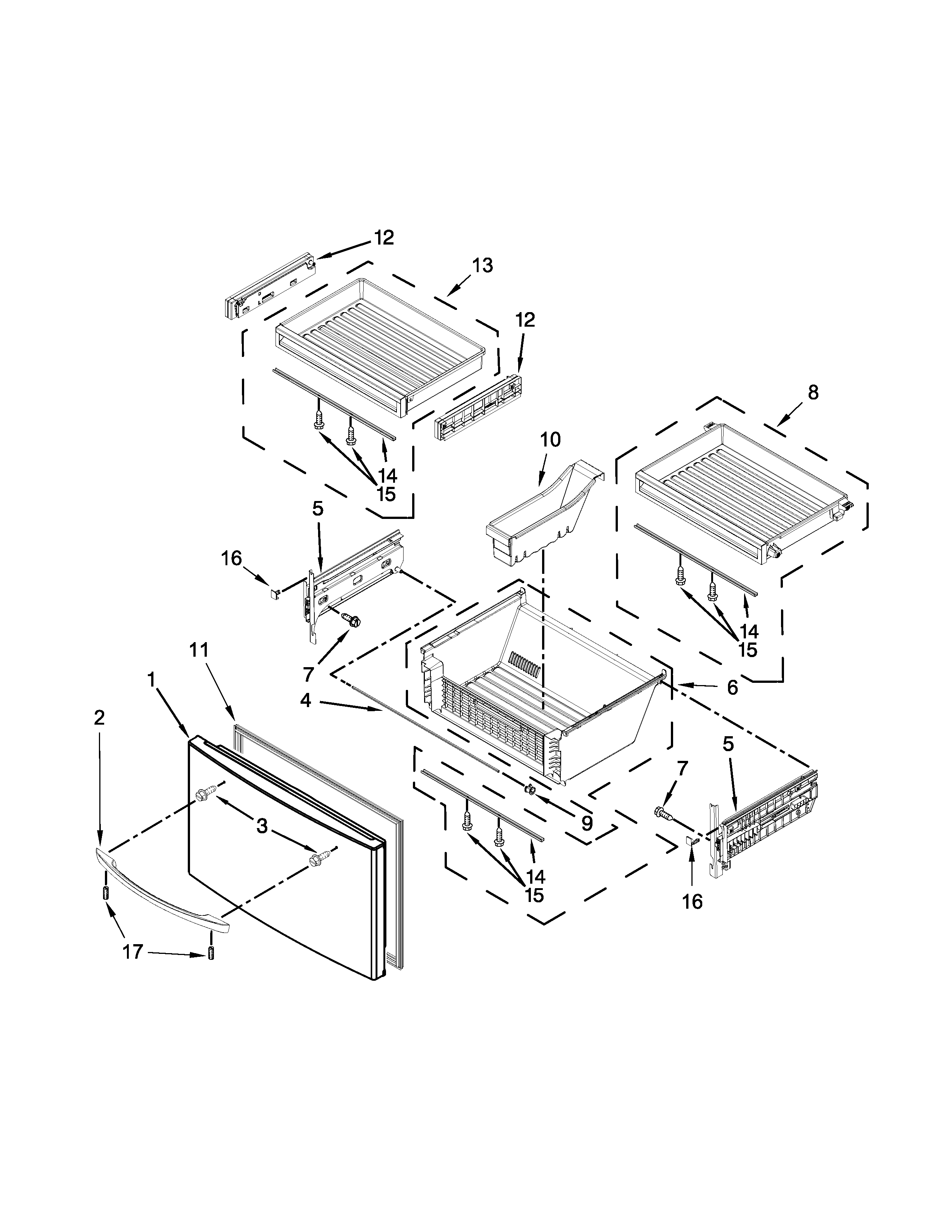Freezer door parts