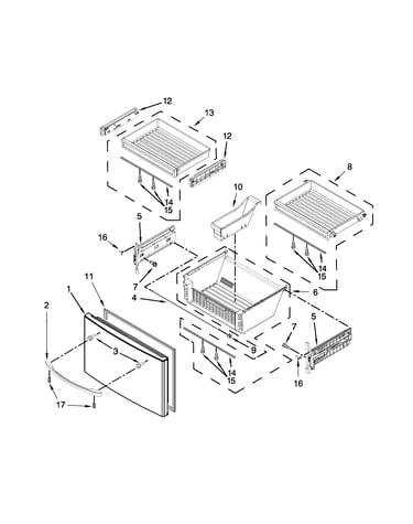 Freezer door parts