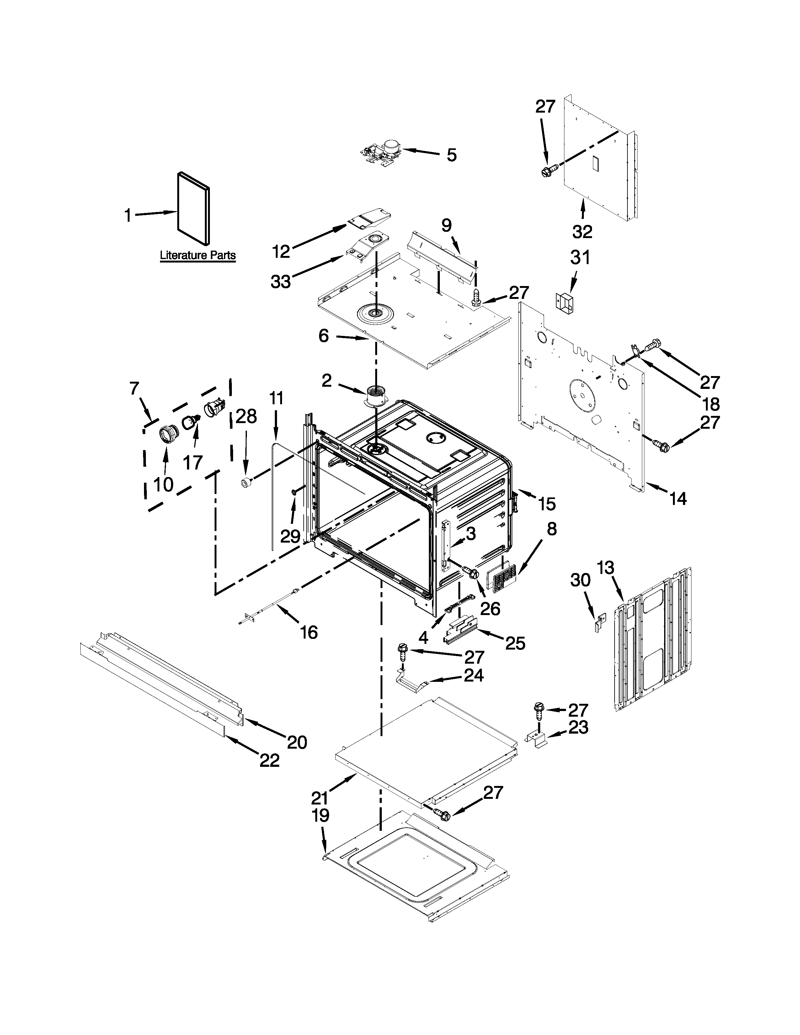 Lower oven parts