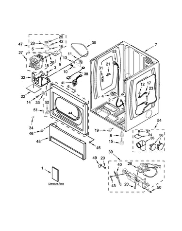 Lower cabinet and front panel parts