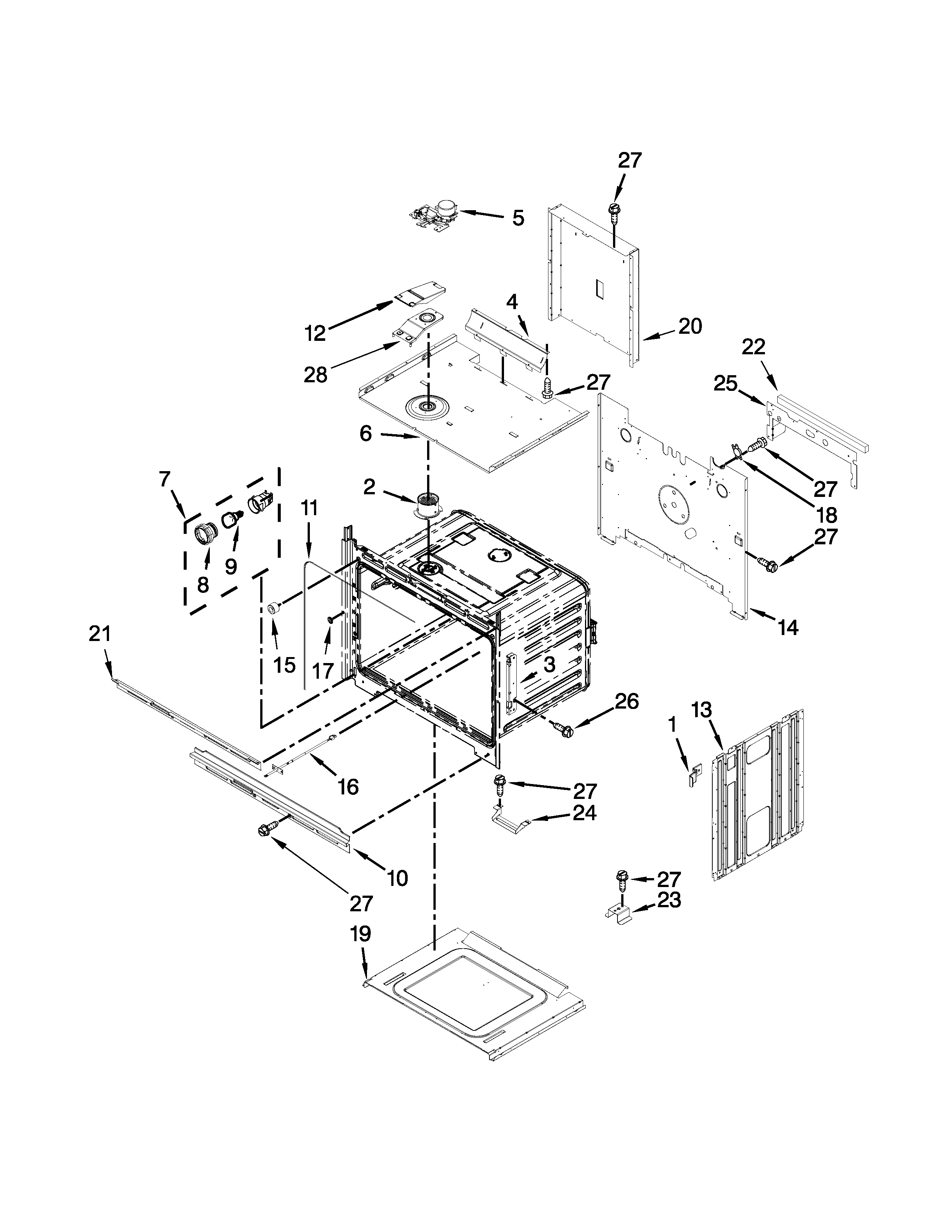 Upper oven parts