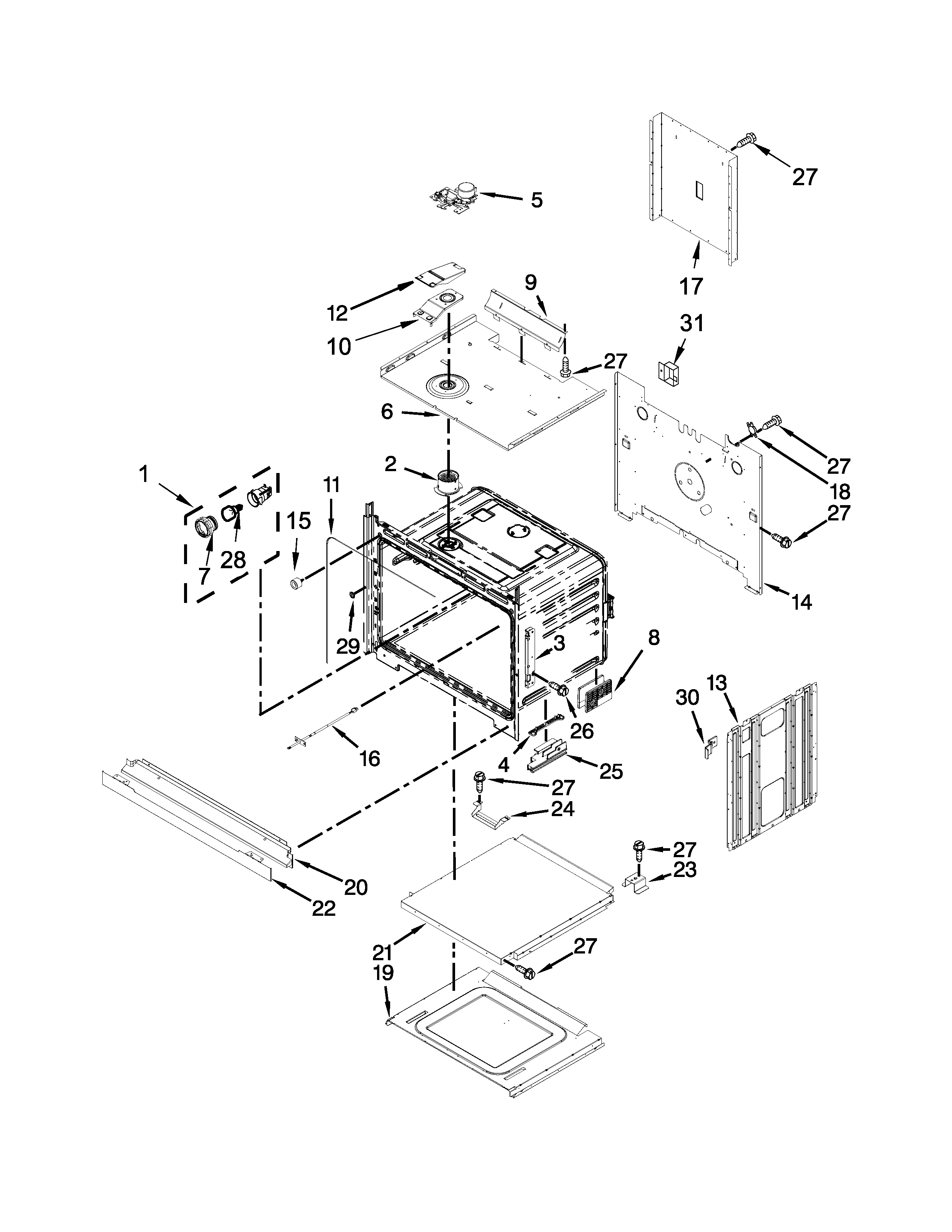 Lower oven parts