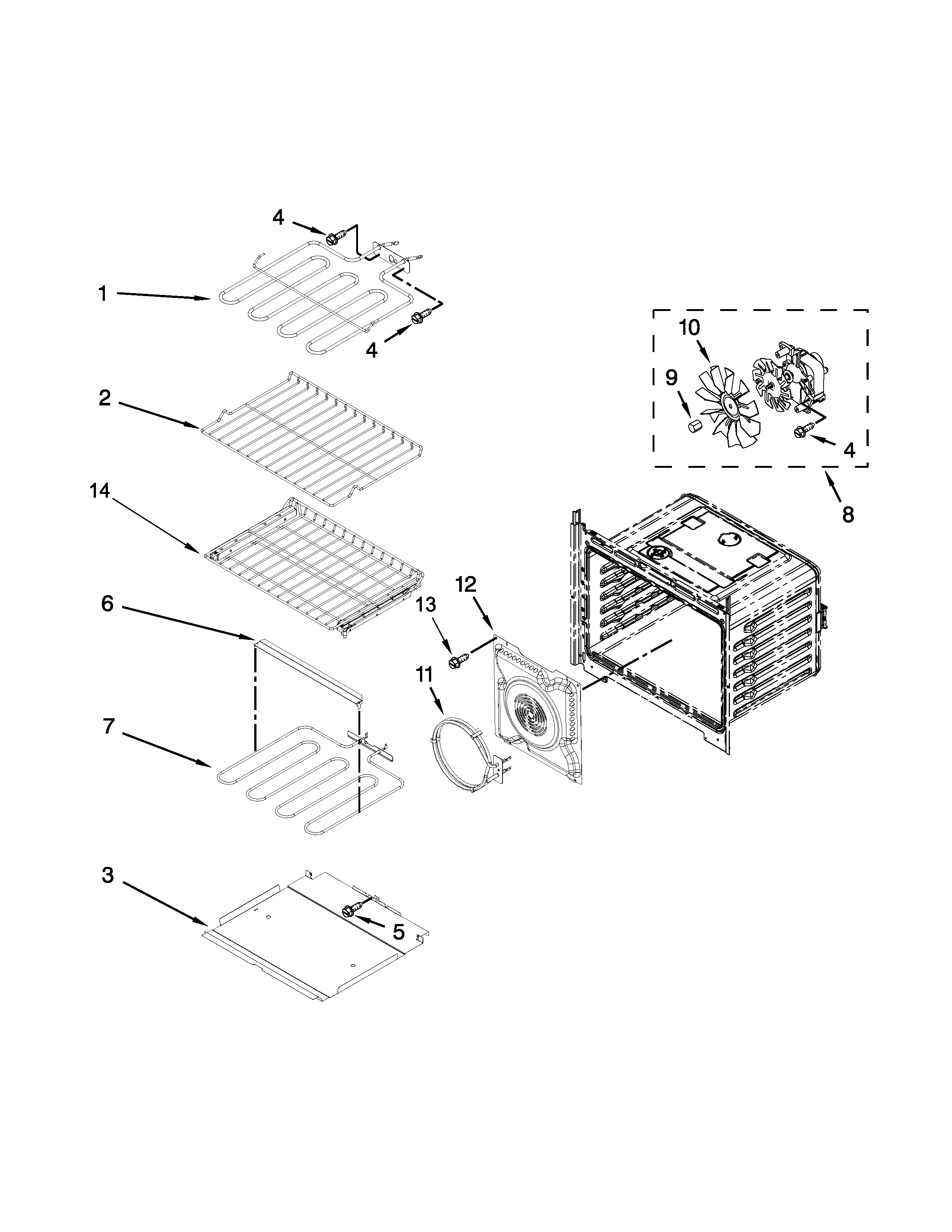 Internal oven parts