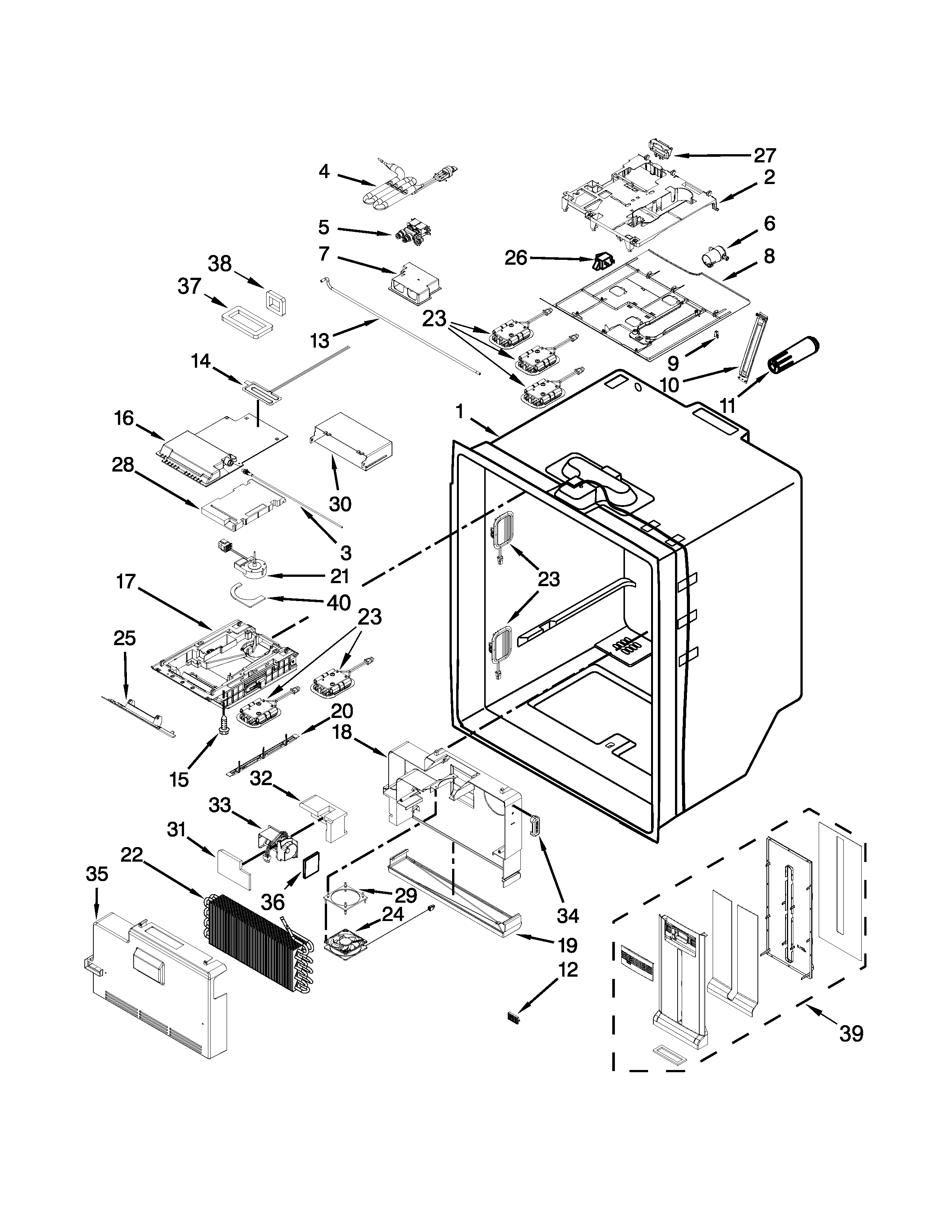 REFRIGERATOR LINER PARTS