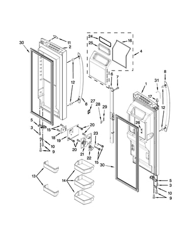 Refrigerator door parts
