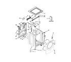 Whirlpool WFW61HEBW0 top and cabinet parts diagram