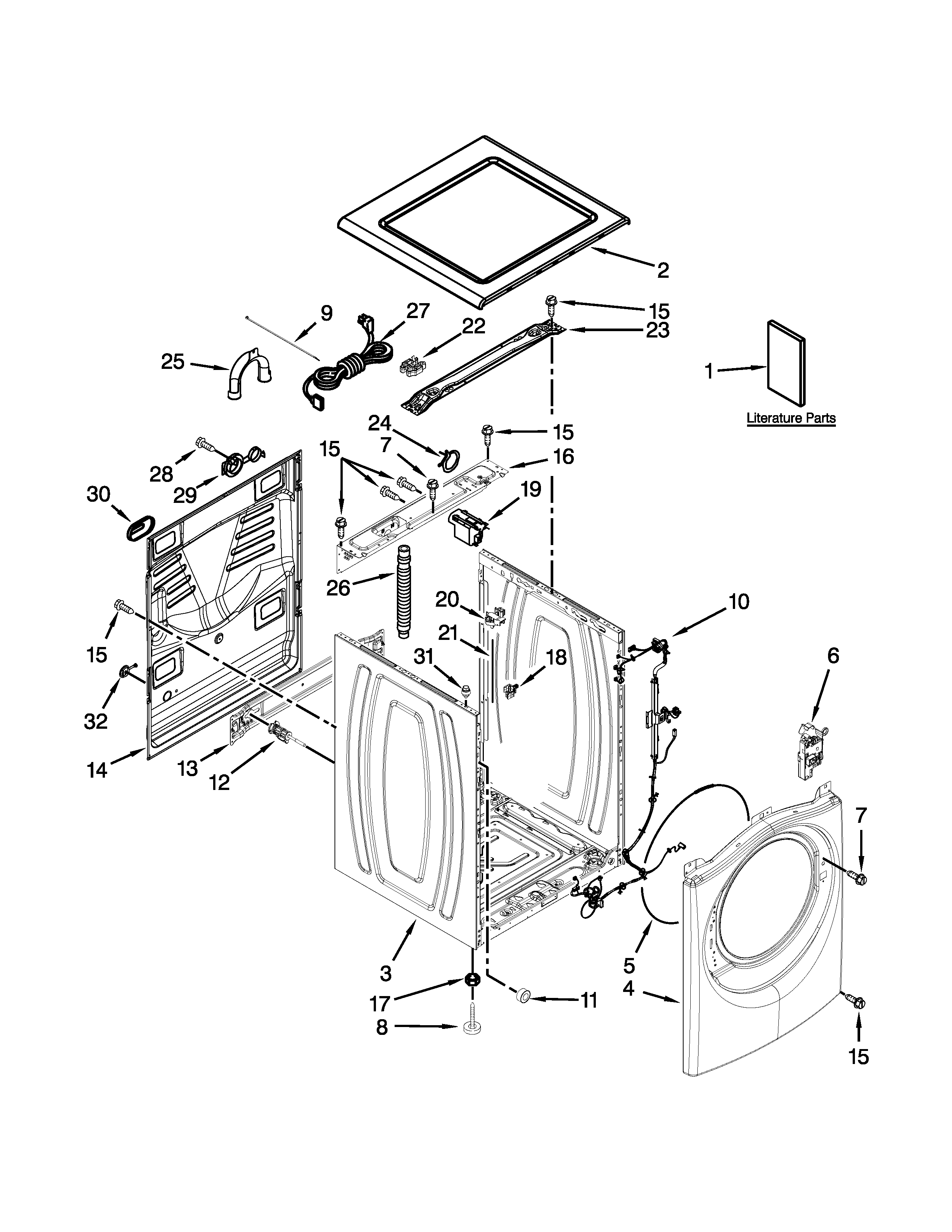 Top and cabinet parts