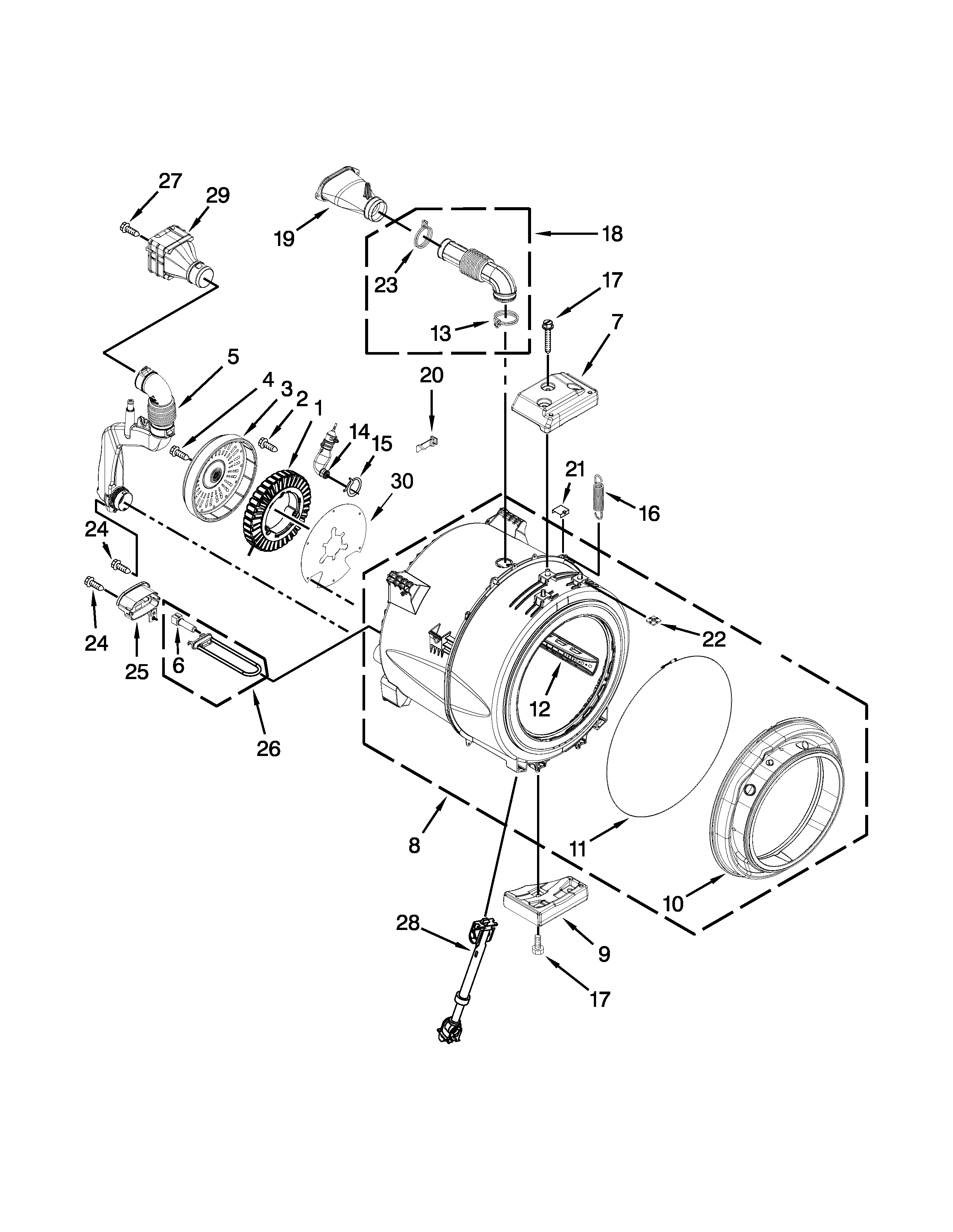 Tub and basket parts