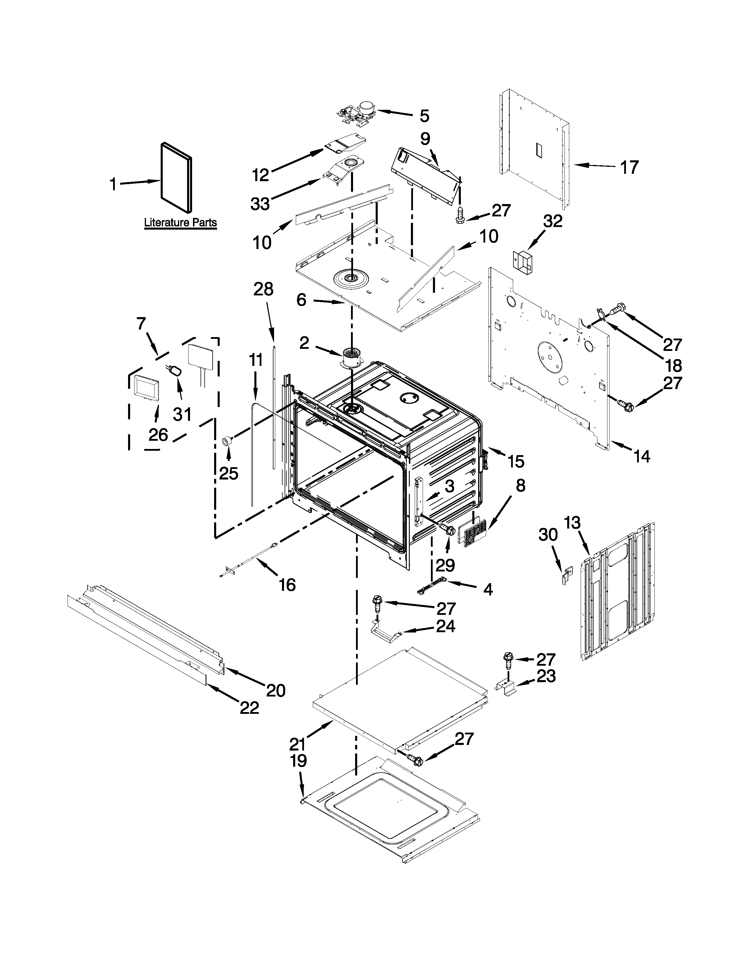 Lower oven parts