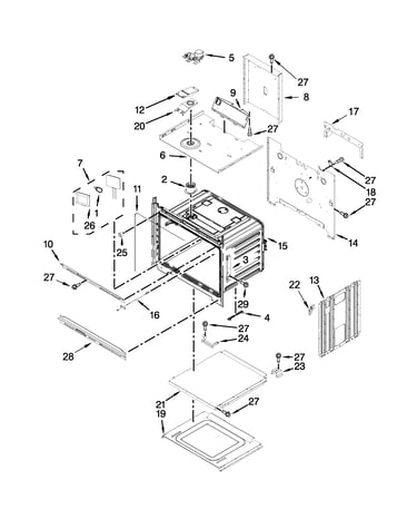 Upper oven parts