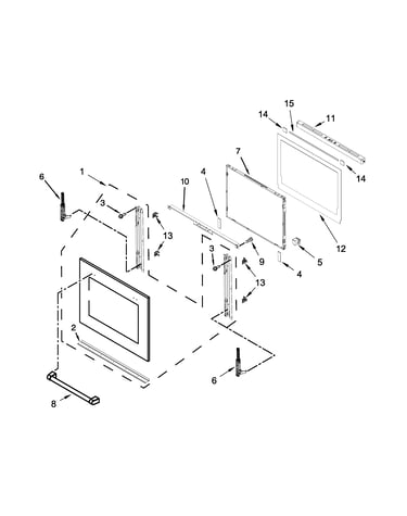 Upper oven door parts