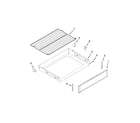 Maytag MER8680BW0 drawer and rack parts diagram