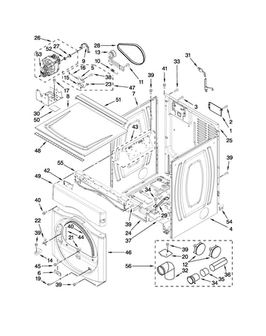 Dryer cabinet parts