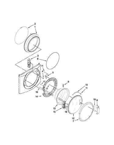 Washer door parts