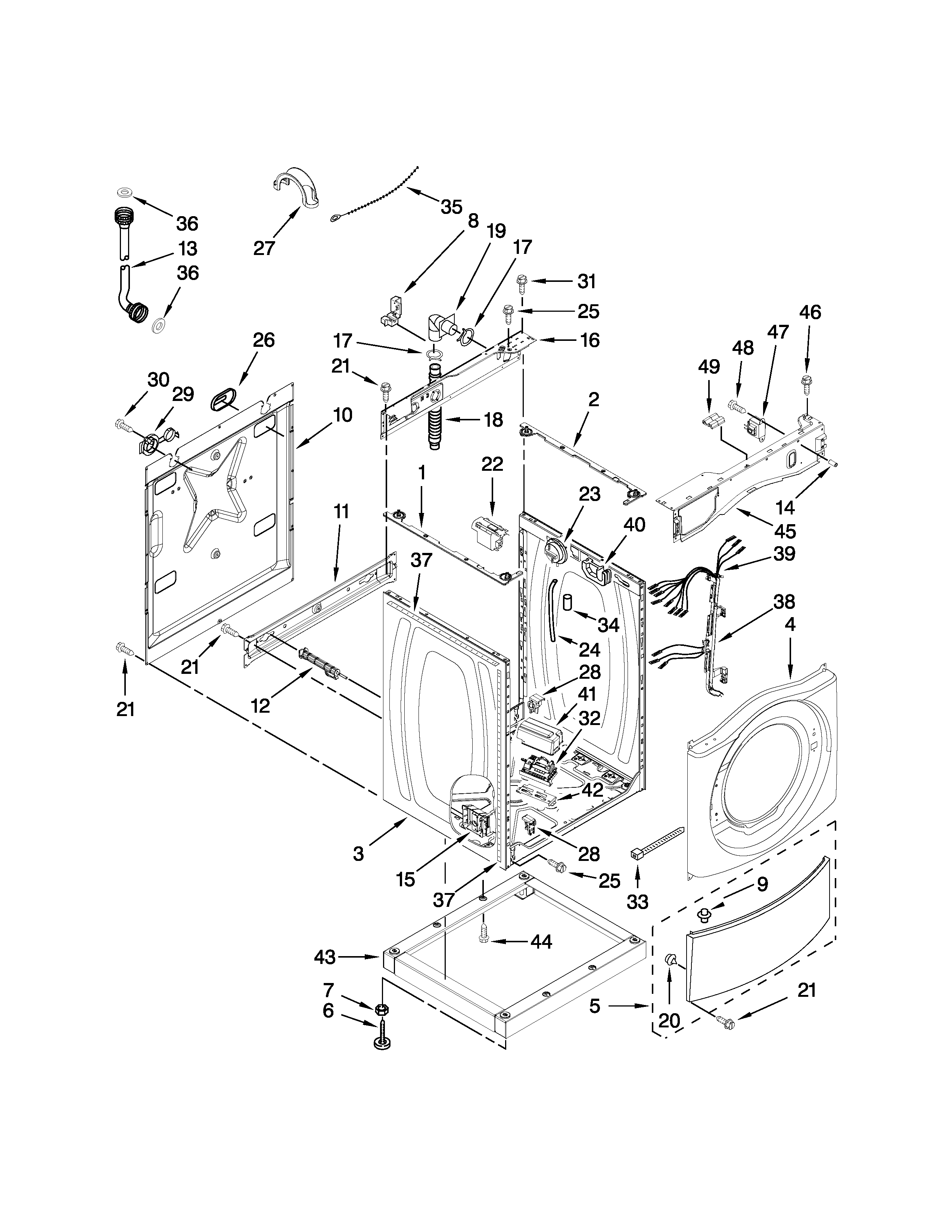 Washer cabinet parts