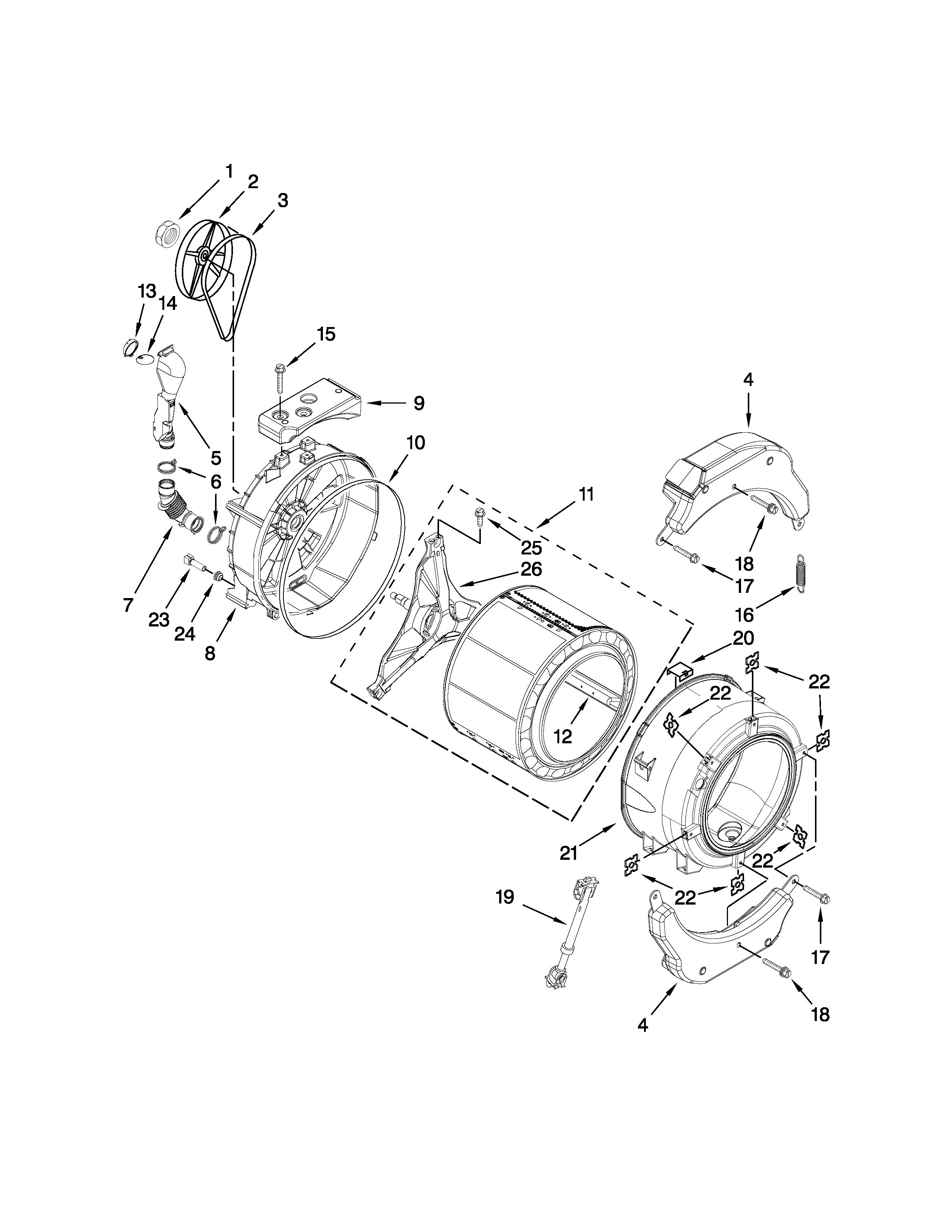 Tub and basket parts