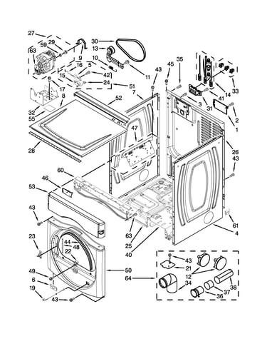 Dryer cabinet parts