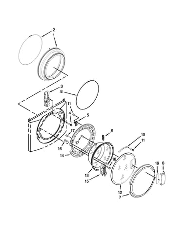 Washer door parts