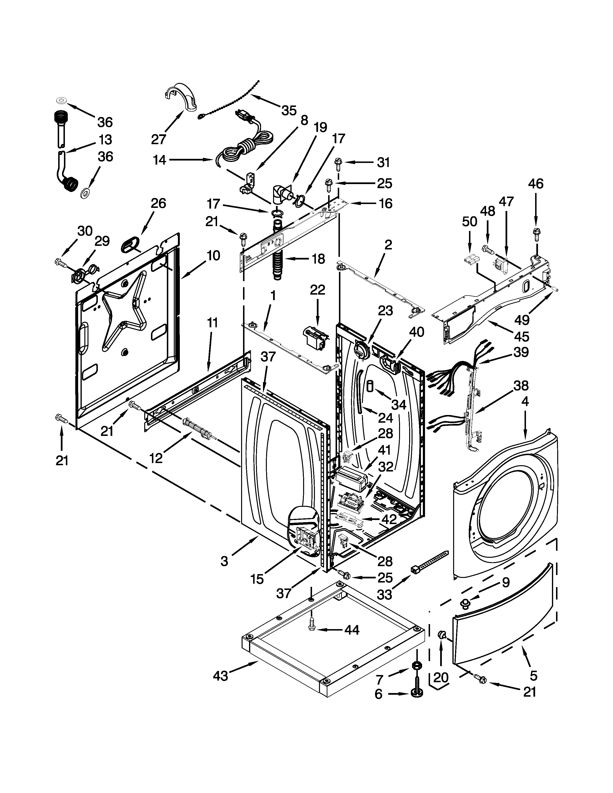 WASHER CABINET PARTS