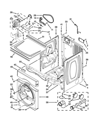 Dryer cabinet parts