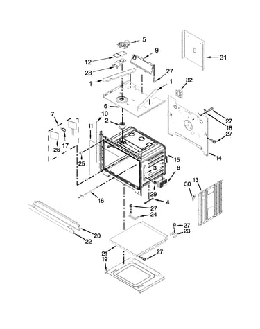 Lower oven parts