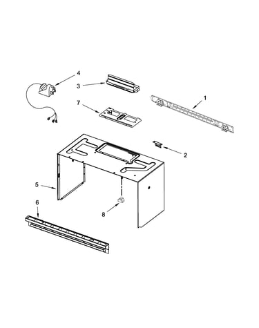 Cabinet and installation parts