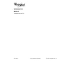 Whirlpool WRF560SFYE00 cover sheet diagram