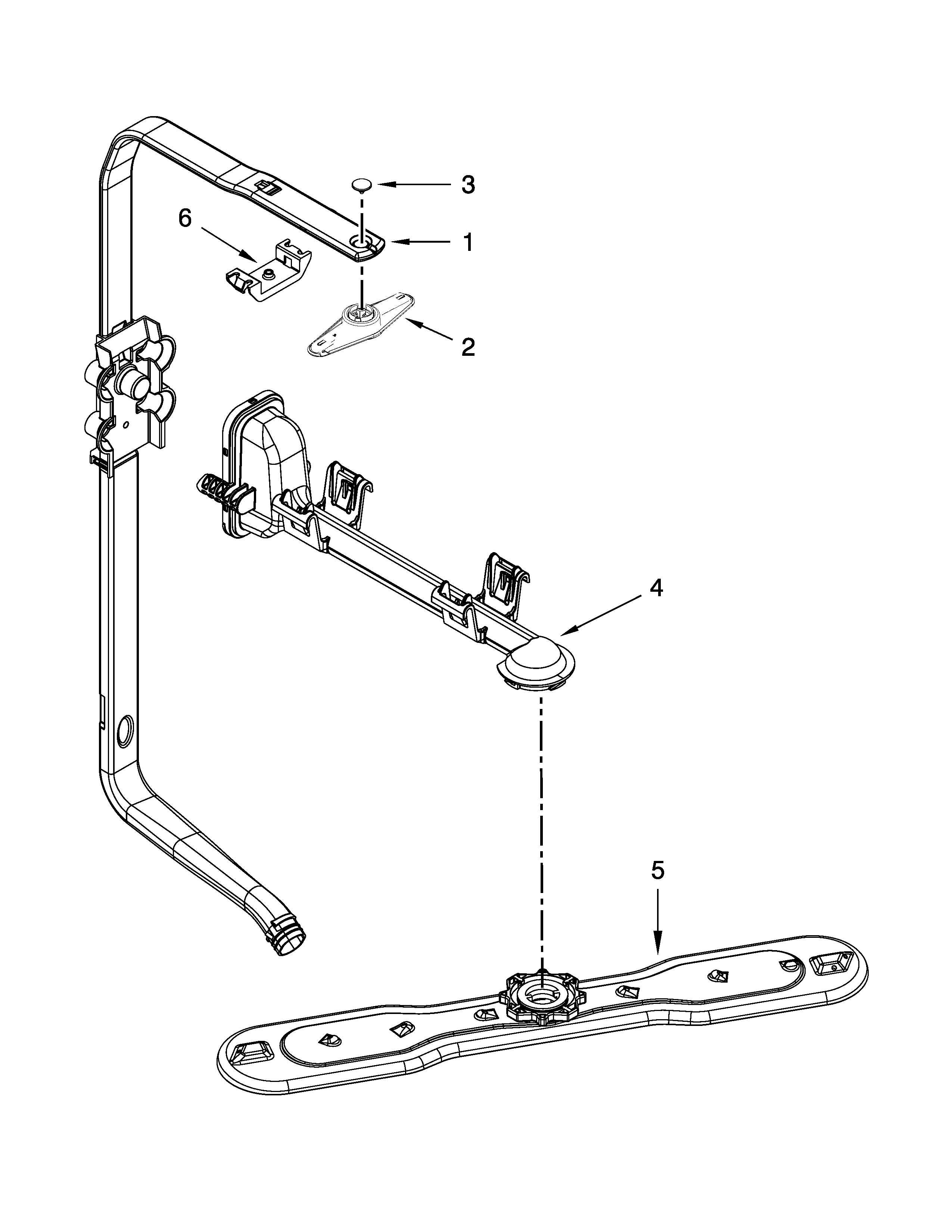 Upper wash and rinse parts