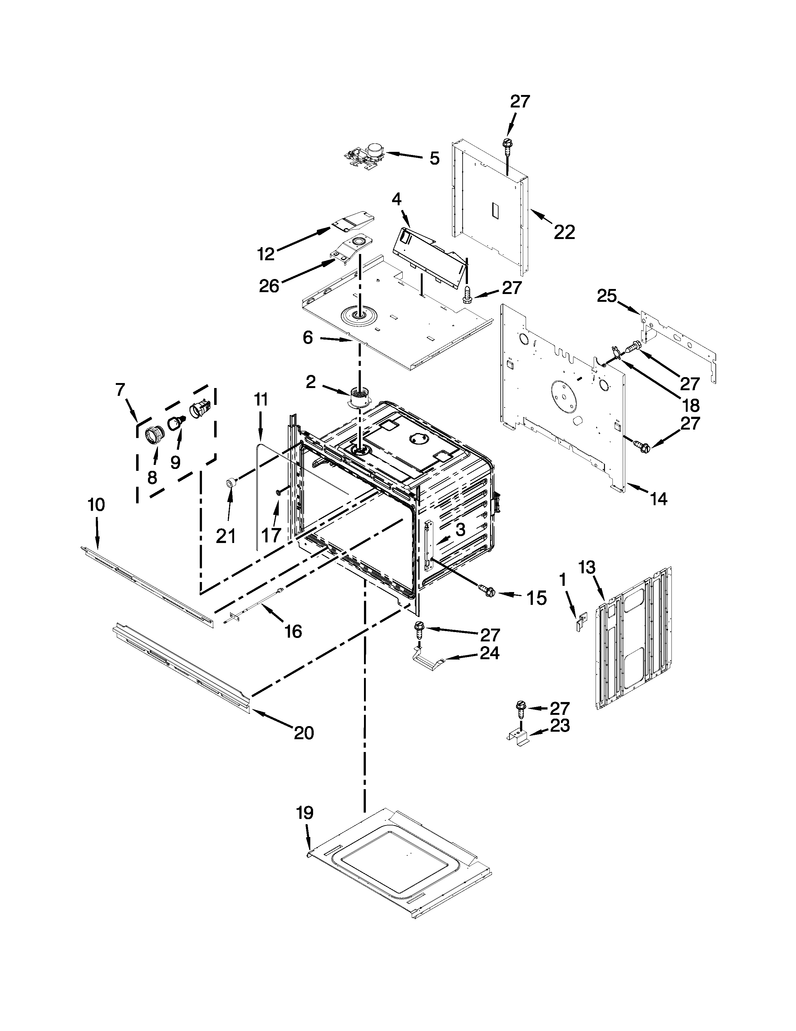 Upper oven parts