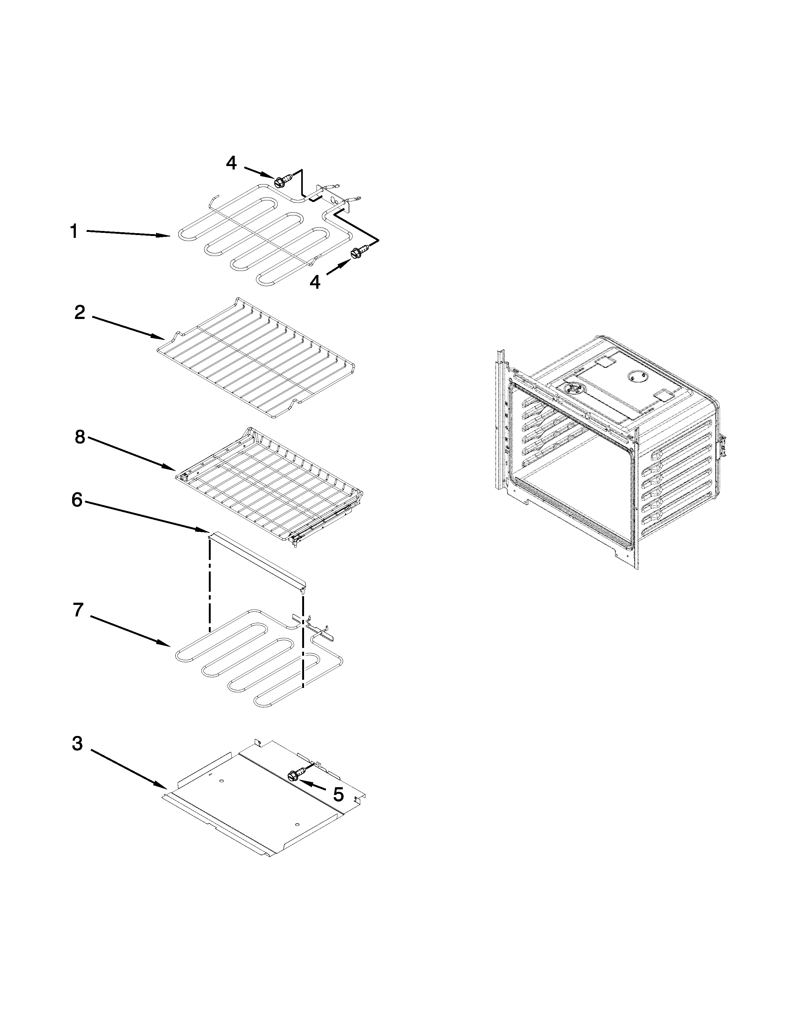 Internal oven parts