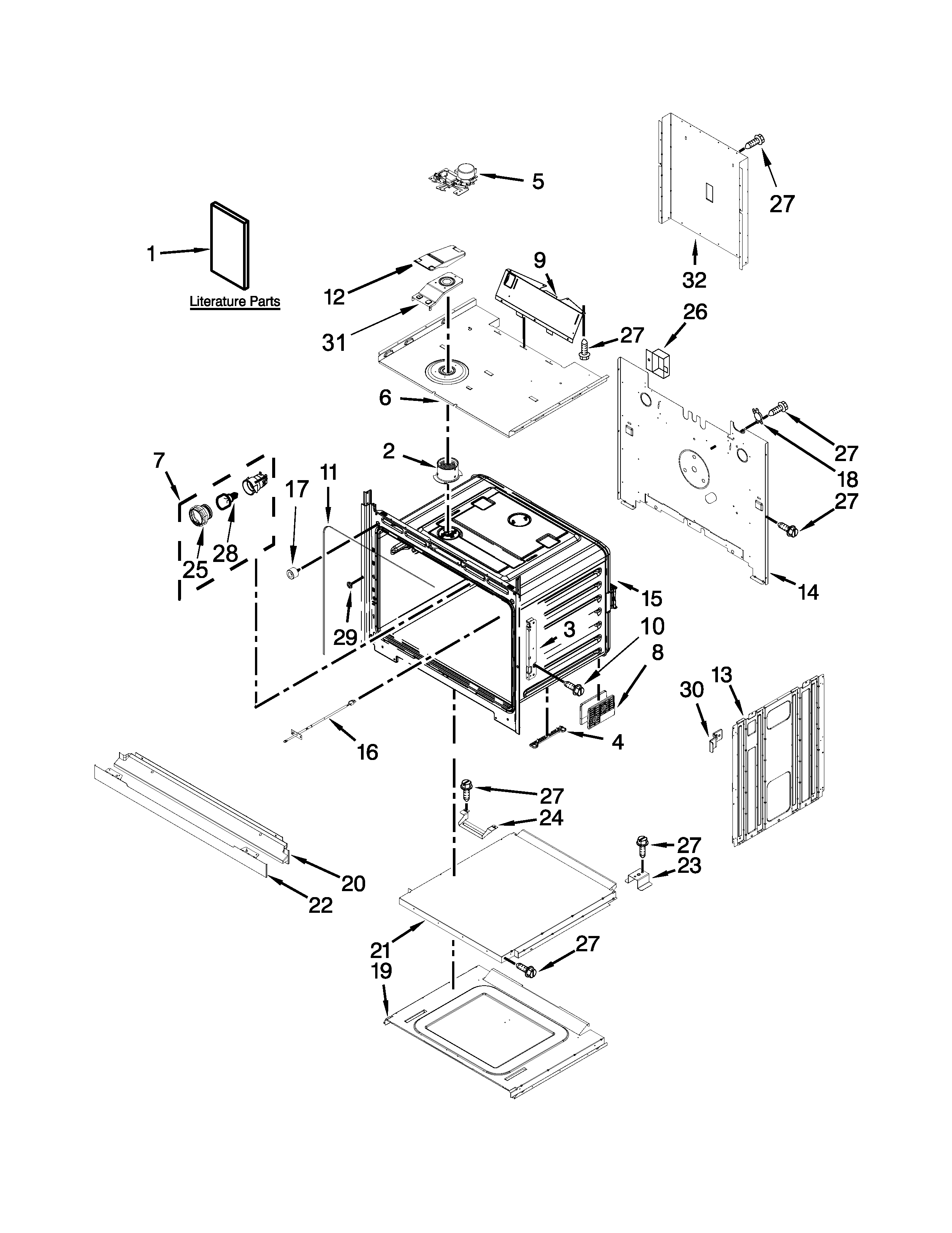 Lower oven parts