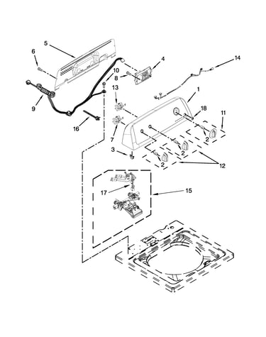 Controls and water inlet parts