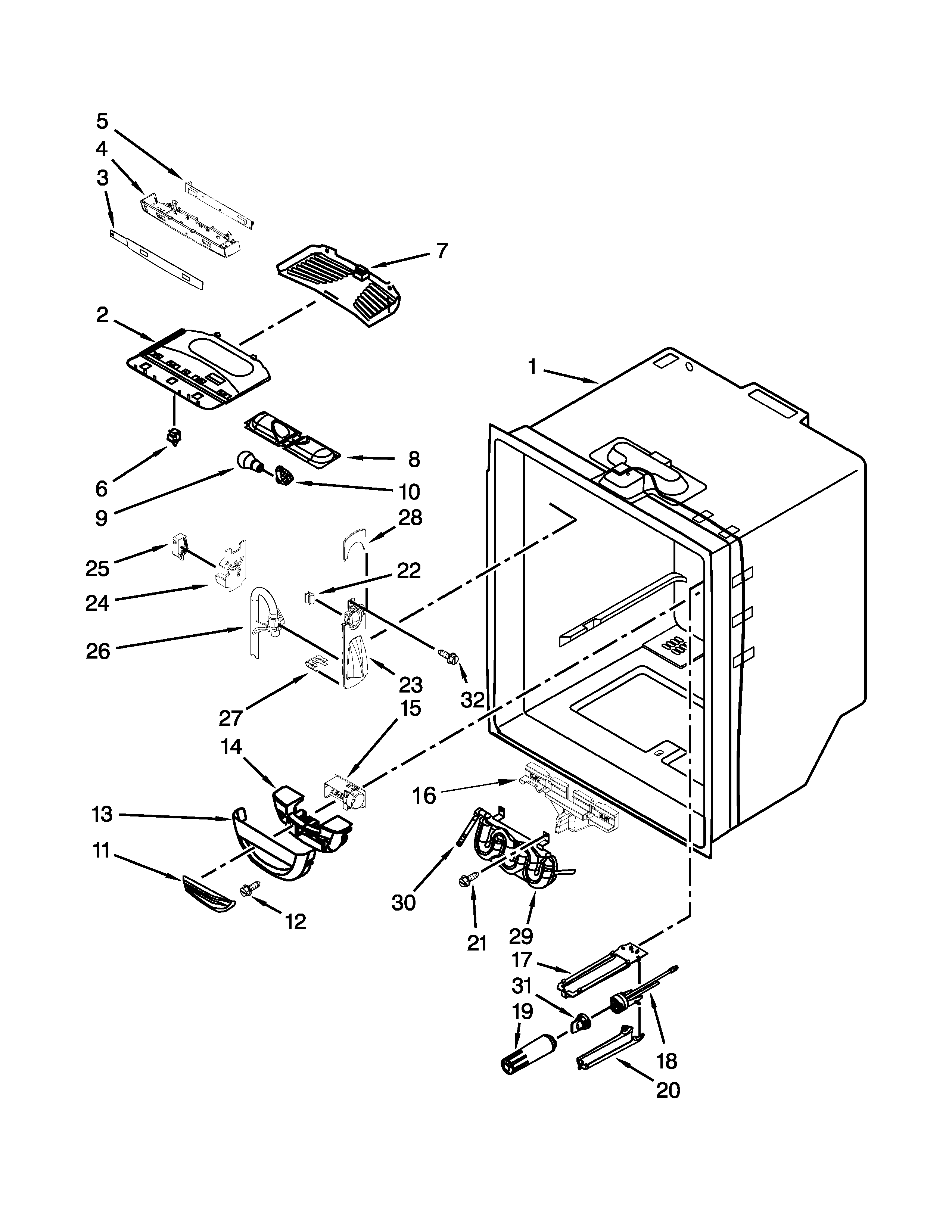 Refrigerator liner parts