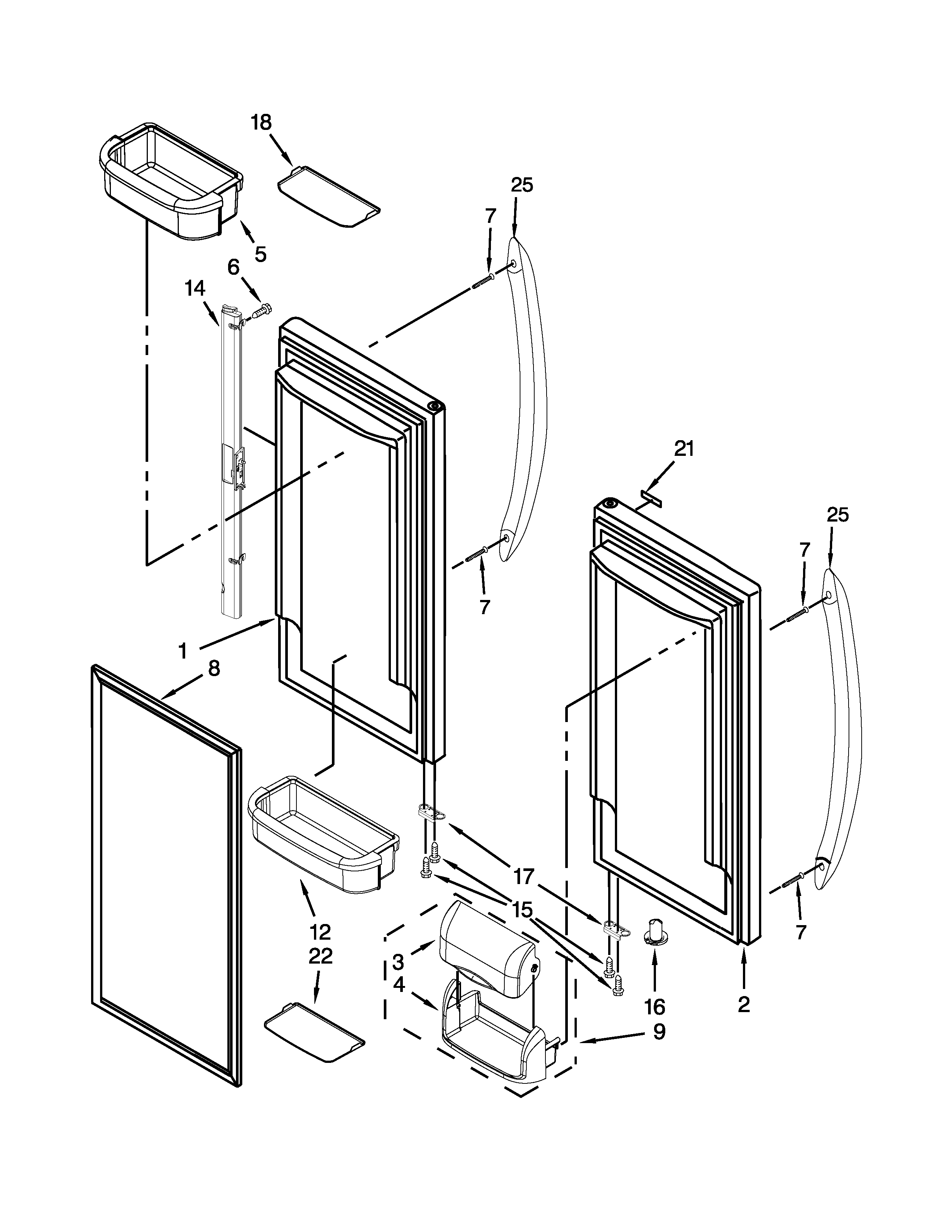 Refrigerator door parts