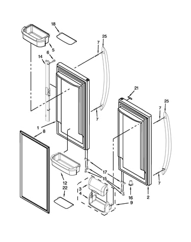 Refrigerator door parts