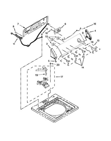 Controls and water inlet parts