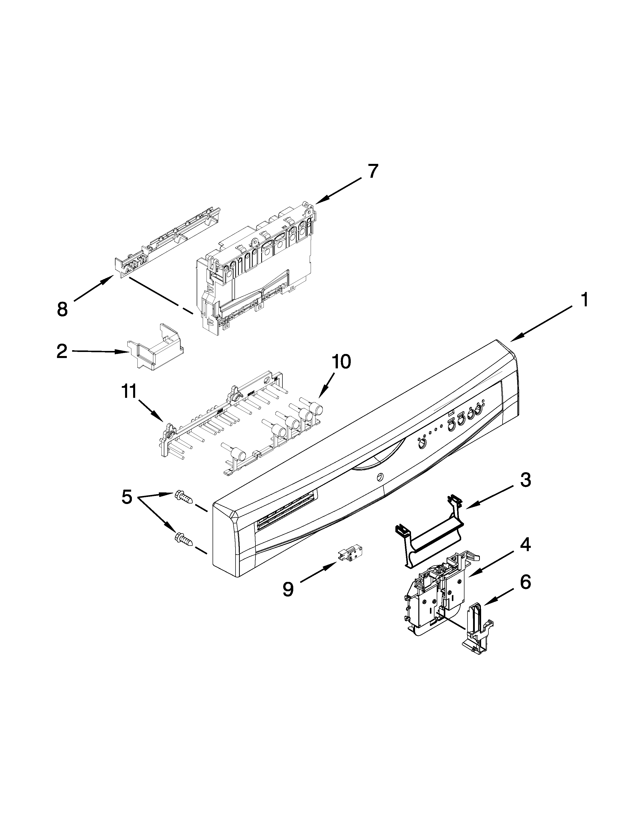 CONTROL PANEL AND LATCH PARTS