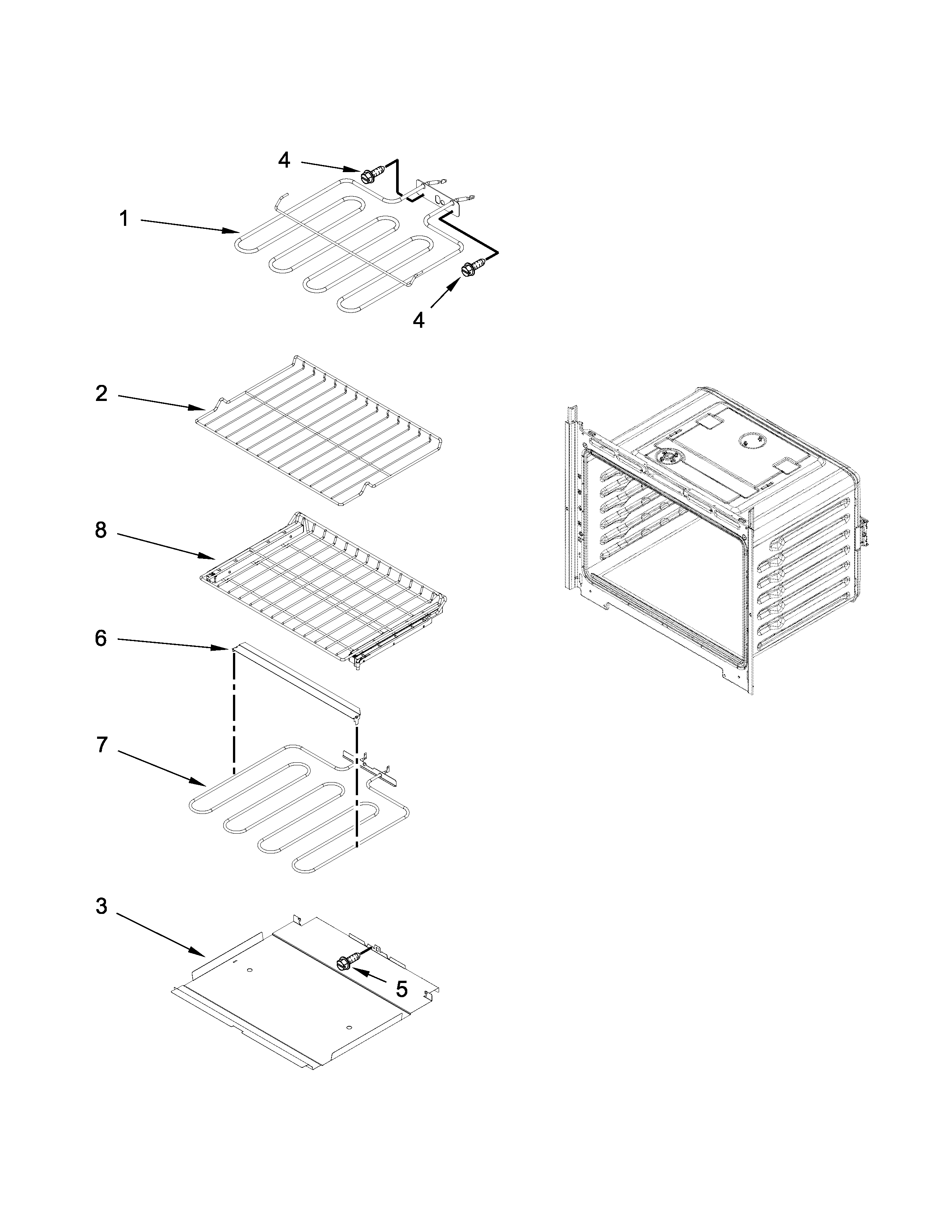 Internal oven parts