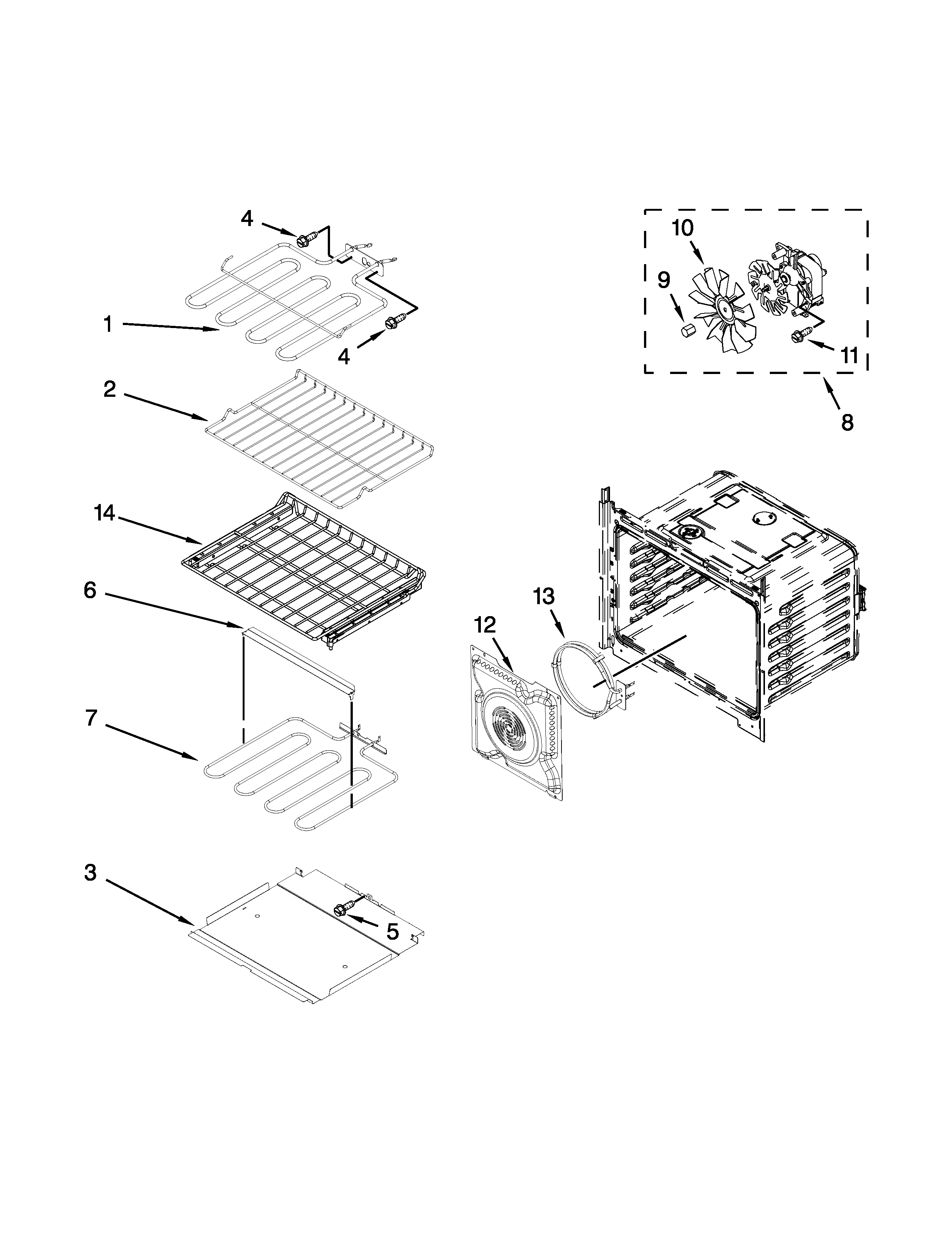 Internal oven parts
