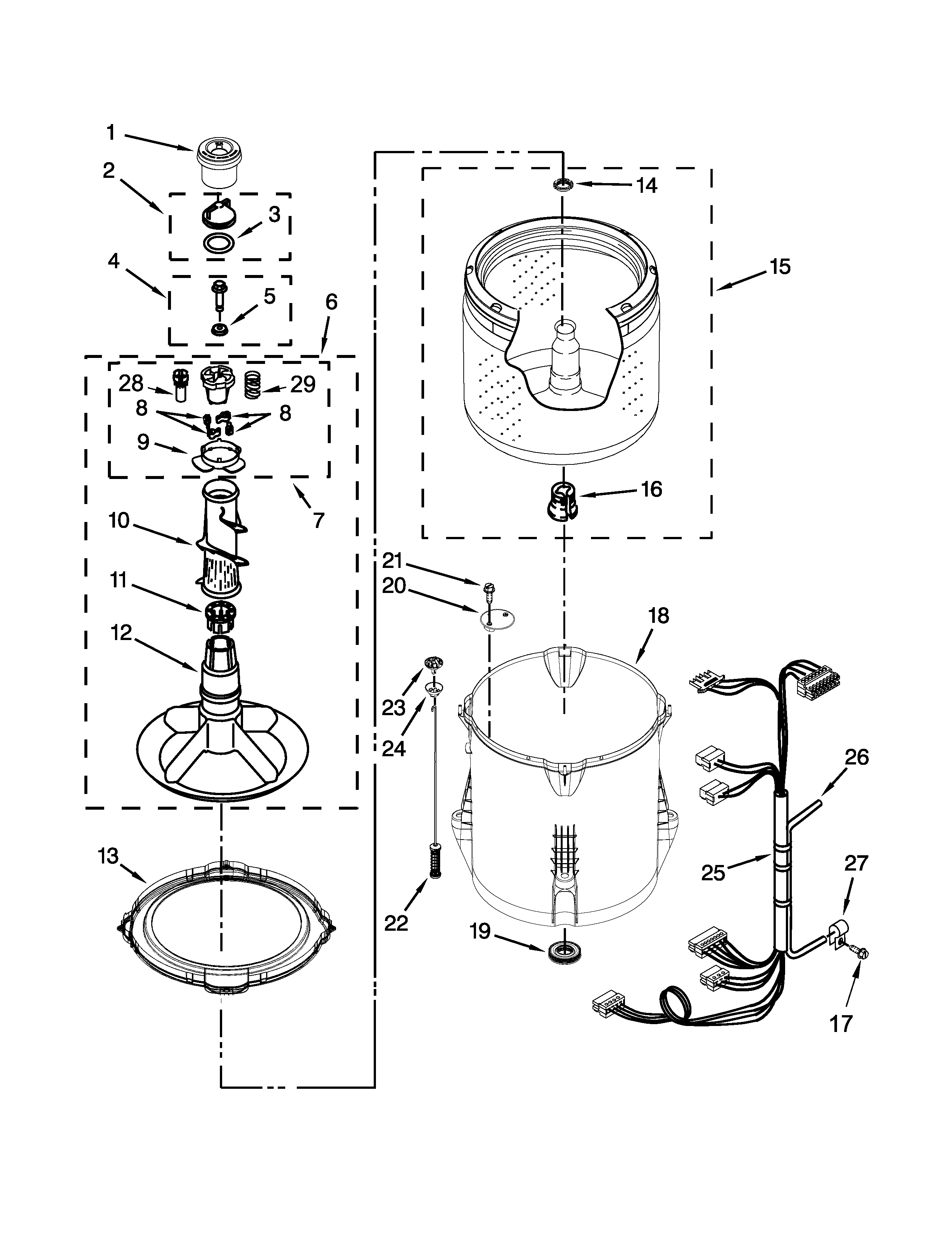 Basket and tub parts