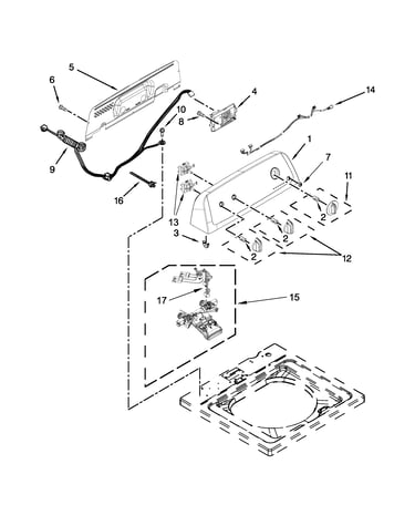Controls and water inlet parts