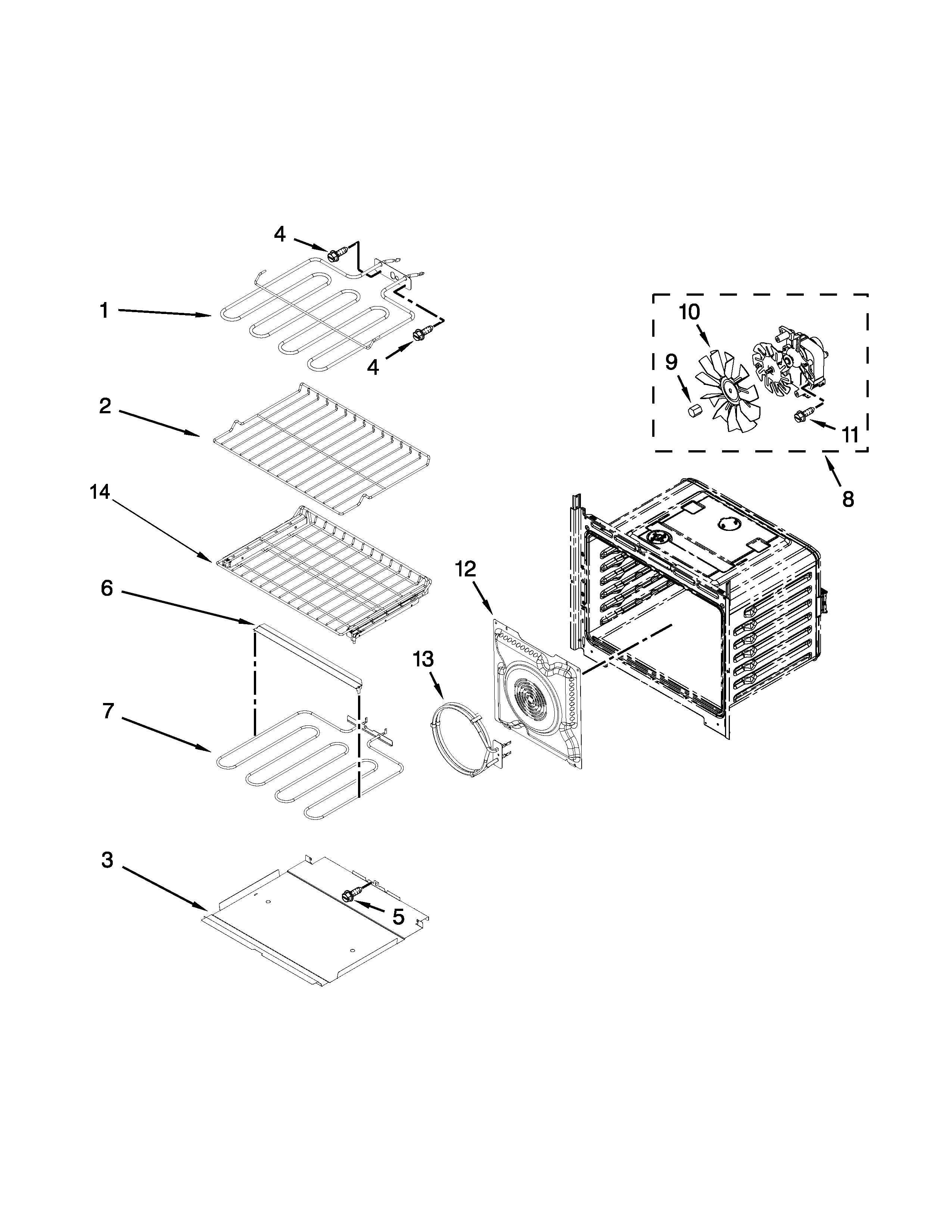 Internal oven parts
