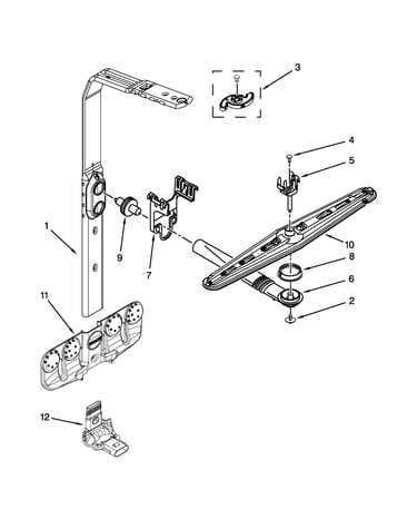 Upper wash and rinse parts