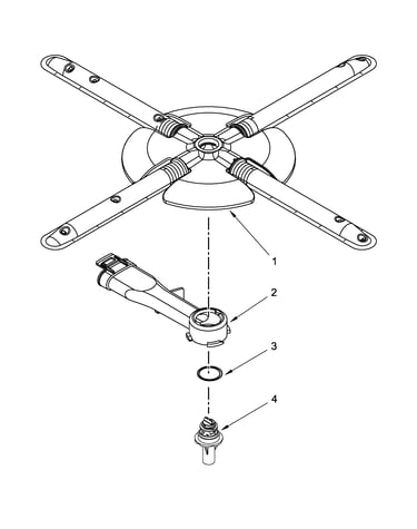 Lower washarm and strainer parts
